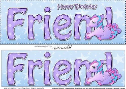 Large DL Happy Birthday FRIEND 3D decoupage