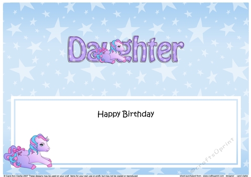 Large DL Happy Birthday DAUGHTER insert