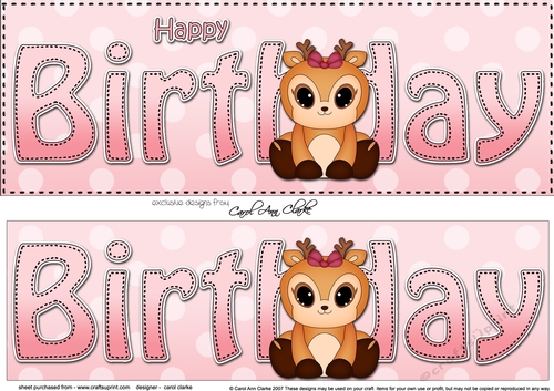 Large DL HAPPY BIRTHDAY 3D decoupage