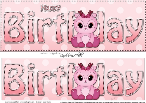 Large DL HAPPY BIRTHDAY 3D decoupage