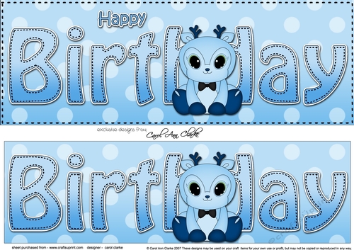 Large DL HAPPY BIRTHDAY 3D decoupage