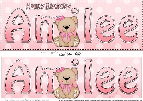 Large DL Happy Birthday AMILEE 3D decoupage