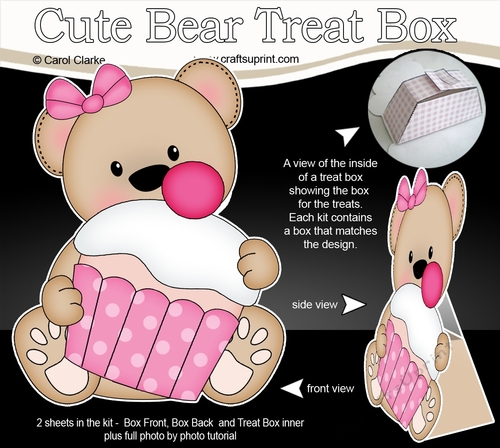 3D Cute Bear Treat Box Gift Set Mini Kit - Cute Little Livvy Bear