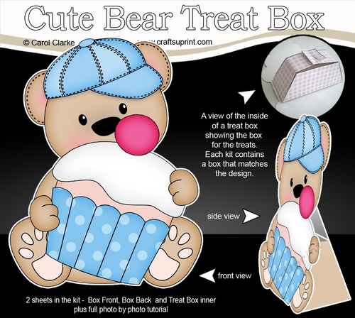 3D Cute Bear Treat Box Gift Set Mini Kit - Cute Little Austin Bear