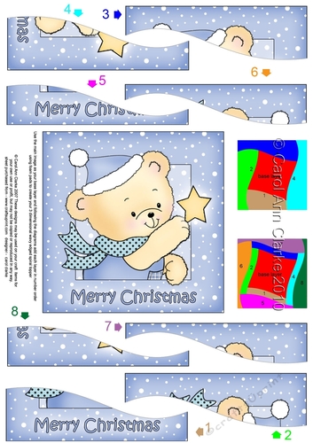 Cute Hunney Bear Robert has a Christmas Star -  Wavy Spiral Side Stacker