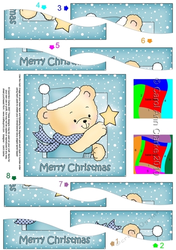 Cute Hunney Bear Robert has a Christmas Star -  Wavy Spiral Side Stacker