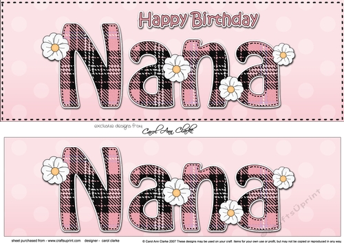 Large DL Happy Birthday NANA 3D decoupage