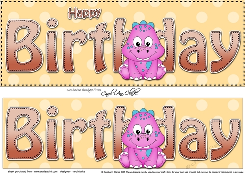 Large DL HAPPY BIRTHDAY 3D decoupage