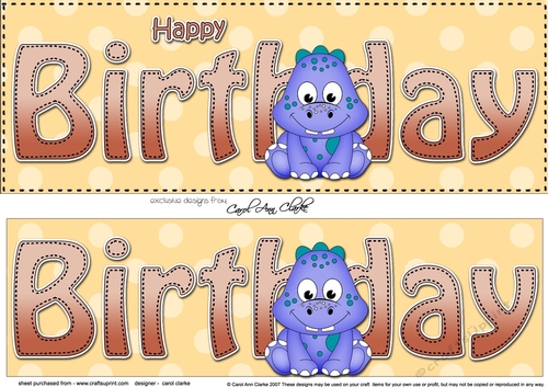 Large DL HAPPY BIRTHDAY 3D decoupage