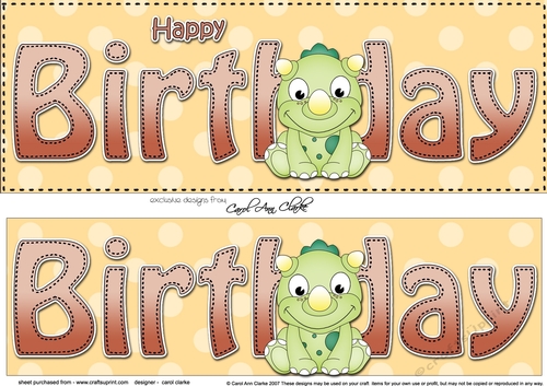 Large DL HAPPY BIRTHDAY 3D decoupage