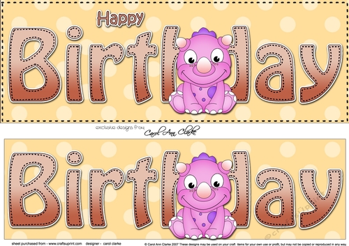 Large DL HAPPY BIRTHDAY 3D decoupage
