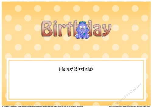 Large DL Happy Birthday FRIEND insertLarge DL HAPPY BIRTHDAY insert