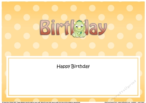 Large DL Happy Birthday FRIEND insertLarge DL HAPPY BIRTHDAY insert