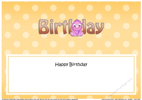 Large DL Happy Birthday FRIEND insertLarge DL HAPPY BIRTHDAY insert