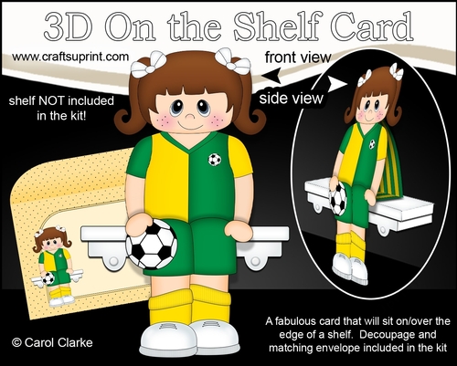 3D On the Shelf Card Kit - Little Footballer Dalia