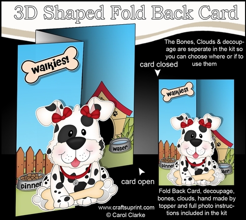 3D Shaped No-Hole Fold Back Mini Kit - Little Spotty Dog Mitzi