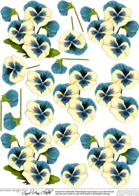 Pansy, Lace and Pearls Matching 3D Decoupage Sheet