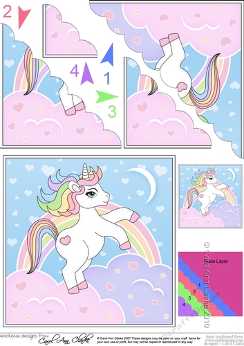 Cute Little Unicorn Scalloped Corner Stacker