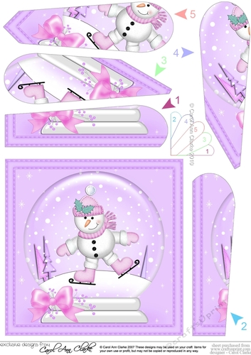 Snowman - Christmas Snowglobe Fan Pyramage Topper
