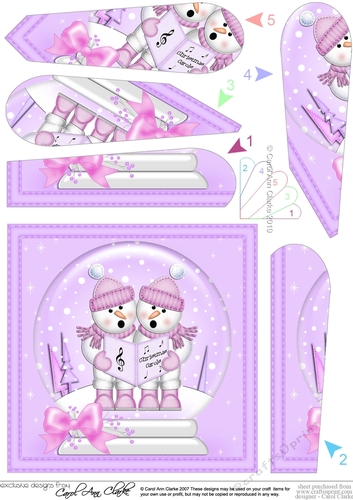 Snowmen - Christmas Snowglobe Fan Pyramage Topper