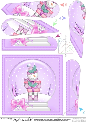 Snowman - Christmas Snowglobe Fan Pyramage Topper
