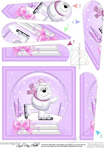 Ben Polar Bear - Christmas Snowglobe Fan Pyramage Topper