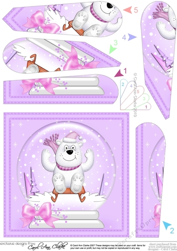 Ben Polar Bear - Christmas Snowglobe Fan Pyramage Topper