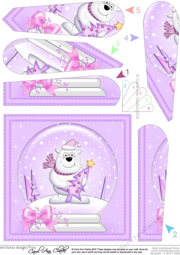 Ben Polar Bear - Christmas Snowglobe Fan Pyramage Topper