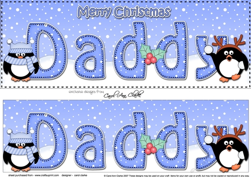 Large DL Merry Christmas DADDY 3D decoupage 