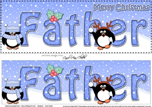 Large DL Merry Christmas FATHER 3D decoupage 