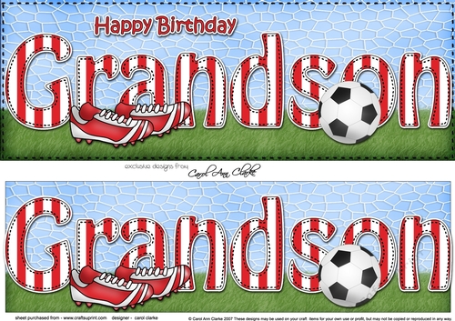Large DL Happy Birthday GRANDSON 3D decoupage