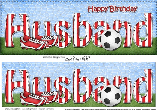 Large DL Happy Birthday HUSBAND 3D decoupage
