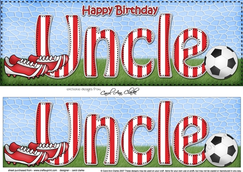 Large DL Happy Birthday UNCLE 3D decoupage