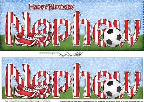 Large DL Happy Birthday NEPHEW 3D decoupage