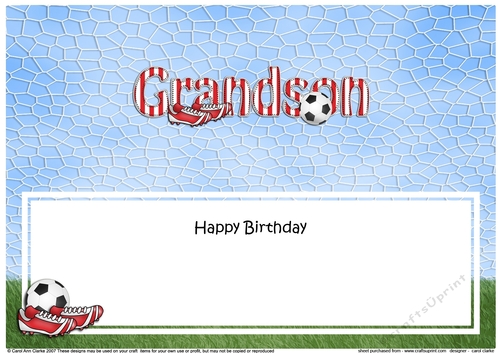 Large DL Happy Birthday GRANDSON insert
