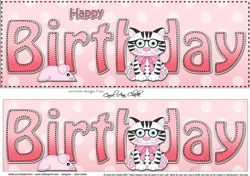 Large DL HAPPY BIRTHDAY 3D decoupage