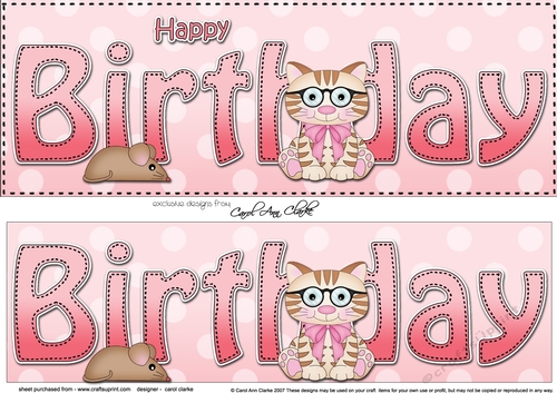 Large DL HAPPY BIRTHDAY 3D decoupage