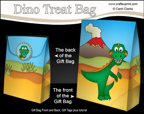 3D Gift Bag Mini Kit - Cute Little Dinosaur Rampardos