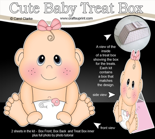 3D Cute Baby Treat Box Gift Set Mini Kit - Cute Little Baby Girl Bea