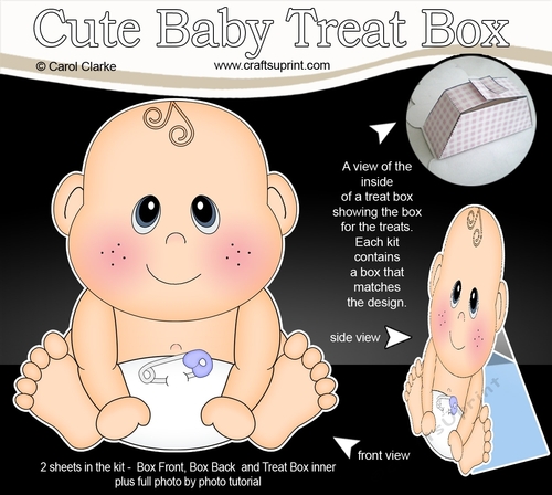 3D Cute Baby Treat Box Gift Set Mini Kit - Cute Little Baby Boy Milo