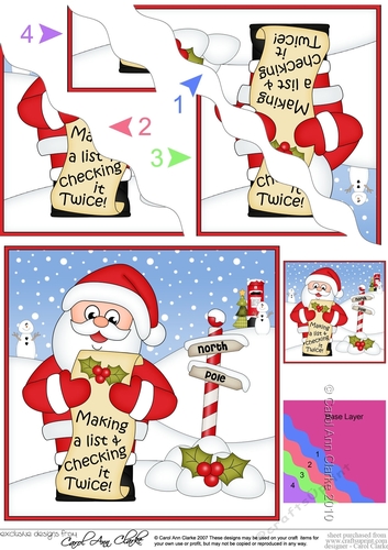 Christmas Santa is at the North Pole Wavy Corner side stacker Topper