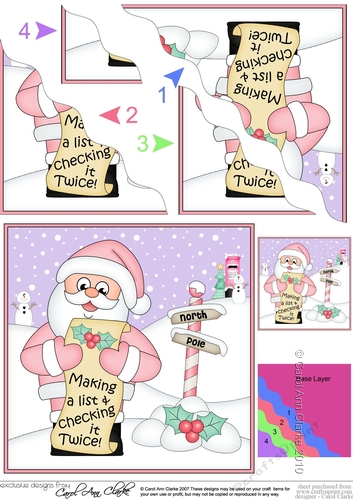 Christmas Santa is at the North Pole Wavy Corner side stacker Topper