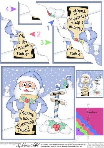 Christmas Santa is at the North Pole Wavy Corner side stacker Topper