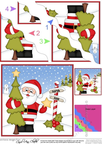 Christmas Santa is at the North Pole Wavy Corner side stacker Topper