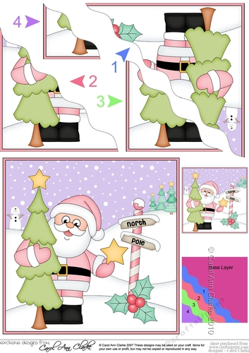 Christmas Santa is at the North Pole Wavy Corner side stacker Topper