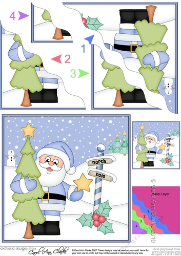 Christmas Santa is at the North Pole Wavy Corner side stacker Topper