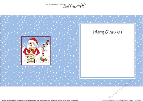Christmas Santa is at the North Pole insert square landscape