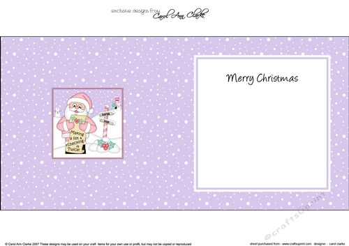 Christmas Santa is at the North Pole insert square landscape