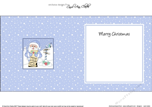 Christmas Santa is at the North Pole insert square landscape