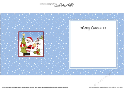 Christmas Santa is at the North Pole insert square landscape